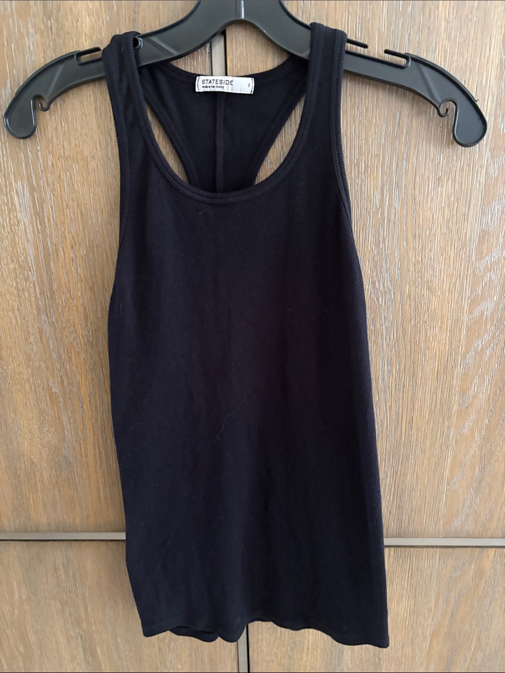 Stateside Black Ribbed Racerback Tank (Junior)